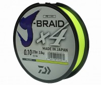 Леска плетеная DAIWA "J-Braid X4" 0,10мм 270 (желтая)