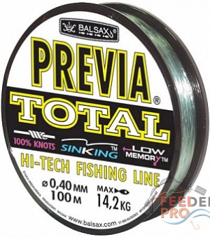 Леска BALSAX &quot;Previa Total&quot; 100м 0,40 (14,2кг) Леска BALSAX "Previa Total" 100м 0,40 (14,2кг)