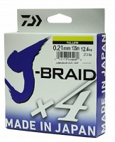 Леска плетеная DAIWA "J-Braid X4" 0,21мм 135 (желтая)