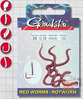 Крючок GAMAKATSU BKS-5260R Red Worm 45см №10 d поводка 018 (10шт.) Крючок GAMAKATSU BKS-5260R Red Worm 45см №10 d поводка 018 (10шт.)