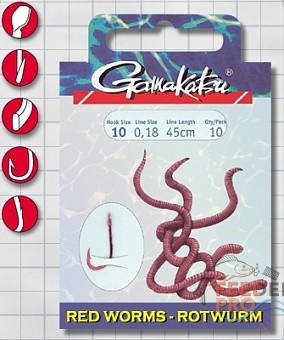 Крючок GAMAKATSU BKD-5260B Red Worm 60см №6 d поводка 022(10шт.) Крючок GAMAKATSU BKD-5260B Red Worm 60см №6 d поводка 022(10шт.)