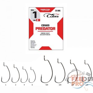 Крючки офсетные Cobra L-WORM сер.CO503 разм.006 3шт. Крючки офсетные Cobra L-WORM сер.CO503 разм.006 3шт.