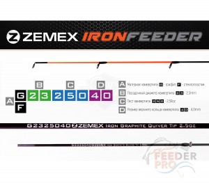 Квивертип ZEMEX IRON Graphite 2.3 мм, 0.5 oz 
