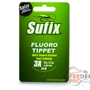Леска Sufix Fluoro Tippet прозрачная 25м 0.108мм 0,9кг 