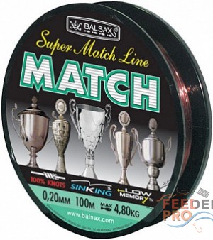 Леска BALSAX &quot;Match&quot; 100м 0,20 (4,80кг) Леска BALSAX "Match" 100м 0,20 (4,80кг)