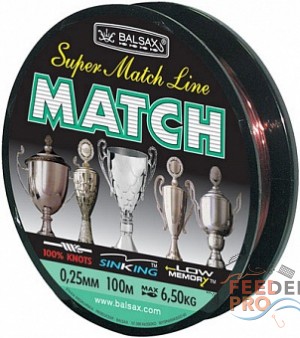 Леска BALSAX &quot;Match&quot; 100м 0,25 (6,5кг) Леска BALSAX "Match" 100м 0,25 (6,5кг)