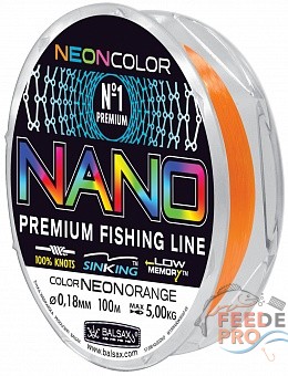 Леска BALSAX &quot;Nano Neon Orange&quot; 150м 0,18 (5,0кг) Леска BALSAX "Nano Neon Orange" 150м 0,18 (5,0кг)